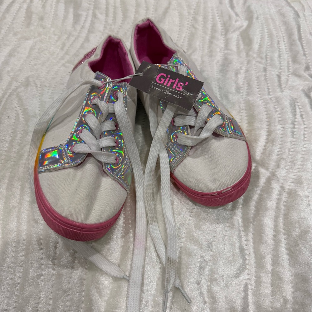 10 for $10 Bobbie Brooks White and Pink Casual Sneakers